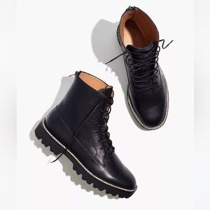 Madewell city wall lace up boot.